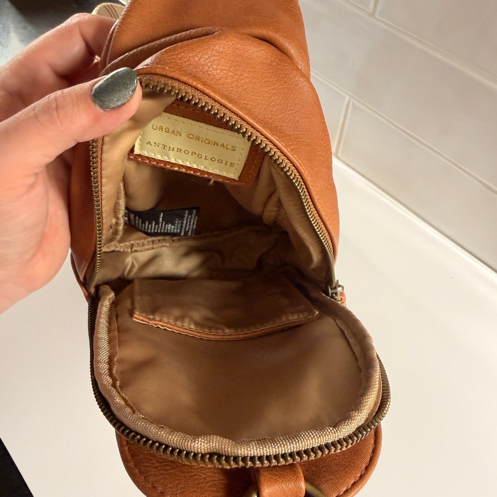 Anthropologie Brown Leather Crossbody Bag - Picture 5 of 6